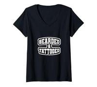 Mujer Bearded & Tattooed Bold Style for the Modern Beard Camiseta Cuello V