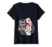 Mujer Beast Behind The Bump Padre Padre Marido bebé - Camiseta Cuello V