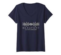 Mujer Beaufort, Carolina del Sur, Bohemian Camiseta Cuello V