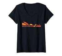 Mujer Beaufort Carolina del Sur Estilo de Vida Camiseta Cuello V