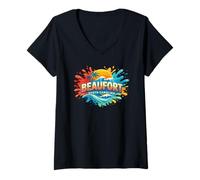 Mujer Beaufort North Carolina Sand Dunes Beach - Gráfico novedoso Camiseta Cuello V