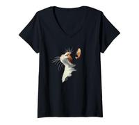 Mujer Beautiful Womens Girls Illustration Art Calico Cat Lover Camiseta Cuello V