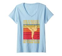 Mujer Beauty Grace Karate Girl Taekwondo Kick Face Artes Marciales Camiseta Cuello V