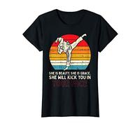 Mujer Beauty Grace Kick You In Face Girl Karate Martial Art Gift Camiseta