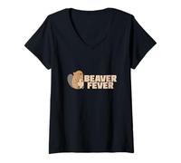 Mujer Beaver Fever La Presa de la Vida Camiseta Cuello V