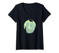 Mujer Beavis and Butt-Head Aliens with UFO Retro Funny Cartoon Camiseta Cuello V