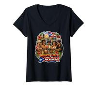 Mujer Bebiendo como un Boricua Camiseta Cuello V