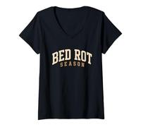 Mujer Bed Rot Season Cozy Homebody Introvertido Lazyday Autocuidado Camiseta Cuello V