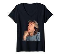 Mujer Bee Gees Robin Gibb Fiebre Nocturna por Virginia Turbett Camiseta Cuello V