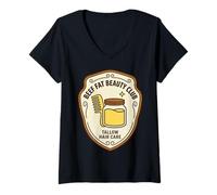 Mujer Beef Fat Beauty Club Wellness Meme Humor Tallow Hair Camiseta Cuello V