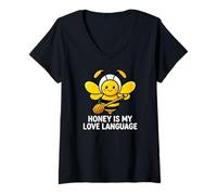 Mujer Beekeeper Apiarist Honey Is My Love Language Camiseta Cuello V