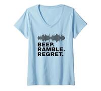 Mujer Beep Ramble Arrepentimiento Humor para el Día del Mensaje de Respuesta Inane Camiseta Cuello V