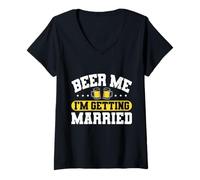 Mujer Beer Me I’m Getting Married Funny Wedding Party Gift Camiseta Cuello V