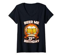 Mujer Beer Me It's My 25th Birthday 25 Years Old Party Celebration Camiseta Cuello V