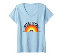 Mujer Beersexual Amante Divertido de la Cerveza, Humor Ale Lager Camiseta Cuello V