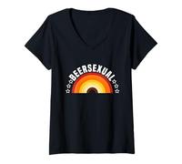 Mujer Beersexual Amante Divertido de la Cerveza, Humor Ale Lager Camiseta Cuello V