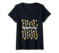 Mujer Beersexual Amante Divertido de la Cerveza, Humor Ale Lager Camiseta Cuello V