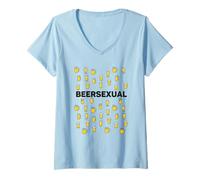 Mujer Beersexual Amante Divertido de la Cerveza, Humor Ale Lager Camiseta Cuello V