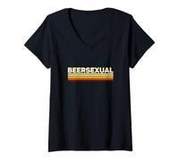 Mujer Beersexual Amante Divertido de la Cerveza, Humor Ale Lager Camiseta Cuello V