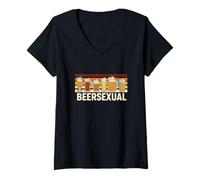 Mujer Beersexual Amante Divertido de la Cerveza, Humor Ale Lager Camiseta Cuello V