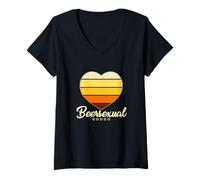 Mujer Beersexual Amante Divertido de la Cerveza, Humor Ale Lager Camiseta Cuello V