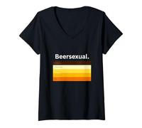 Mujer BeerSexual,Divertido Biertrinker Camiseta Cuello V
