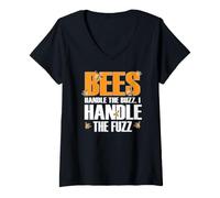 Mujer Bees Handle The Buzz I Handle The Fuzz Camiseta Cuello V