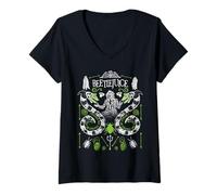 Mujer Beetlejuice Double Worms Camiseta Cuello V