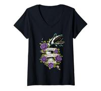 Mujer Beetlejuice Never Trust The Living Tattoo Sandworm Camiseta Cuello V