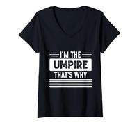 Mujer Béisbol Árbitro Divertido Camiseta Cuello V