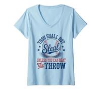 Mujer Béisbol No Robarás Beat The Throw Camiseta Cuello V