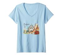 Mujer Belgrado Beograd Serbia Classic Viajes Diarios Camiseta Cuello V