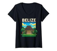 Mujer Belice Xunantunich Maya Temple Travel Centroamérica Tikal Camiseta Cuello V