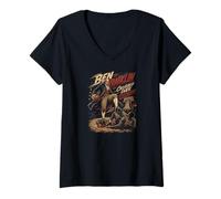 Mujer Ben Franklin cruzó a Todos Liberty and Handles Camiseta Cuello V