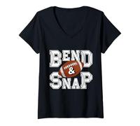 Mujer Bend and Snap Football | Funny Cute Game Day Touchdown Camiseta Cuello V