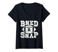 Mujer Bend and Snap Football | Funny Cute Game Day Touchdown Camiseta Cuello V