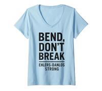 Mujer Bend Don't Break Ehlers-Danlos Conciencia fuerte de la cebra Camiseta Cuello V