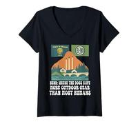 Mujer Bend Oregon Retro-Vintage Dog Lover hombres y mujeres Camiseta Cuello V