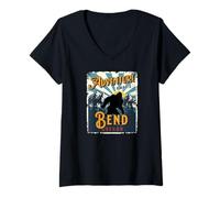 Mujer Bend Oregon USA Sasquatch - Recuerdo de pie Grande Camiseta Cuello V
