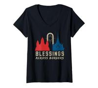 Mujer Bendición Transfronteriza Conflicto Tailandia Camboya Paz Orar Camiseta Cuello V