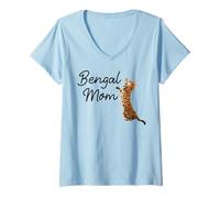 Mujer Bengal Cat Mom I Mama Family Pet Friend for Men Women Camiseta Cuello V