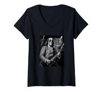 Mujer Benjamin Franklin Rock & Roll Guitar Vintage Music Lover Camiseta Cuello V