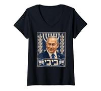 Mujer Benjamin Netanyahu, Primer Ministro - Estoy con Israel Camiseta Cuello V