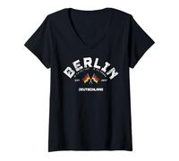 Mujer Berlín Alemania Berlín Ciudad Berlín Regalo Alemania Vacaciones Camiseta Cuello V