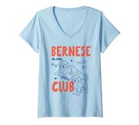 Mujer Bernese Mom Club Bernese Mountain Dog Owner Mothers Day Camiseta Cuello V