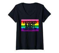 Mujer Besé a un chico y me gustó arco iris queer amor gay beau Camiseta Cuello V