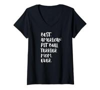 Mujer Best American Pit Bull Terrier Mom Ever Camiseta Cuello V