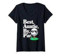 Mujer Best Auntie By Par Cool Golf Themed Golfing Auntie Camiseta Cuello V