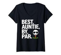 Mujer Best Auntie By Par Cool Golf Themed Golfing Auntie Camiseta Cuello V