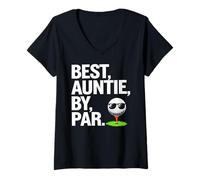 Mujer Best Auntie By Par Cool Golf Themed Golfing Auntie Camiseta Cuello V
